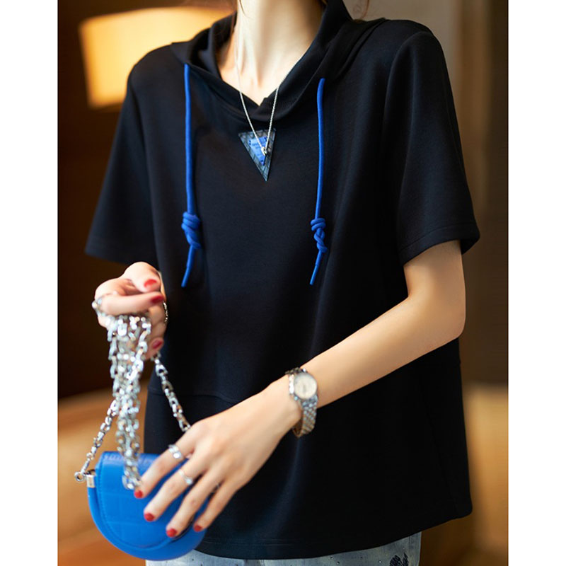 夏季新款連帽休閒短袖t卹