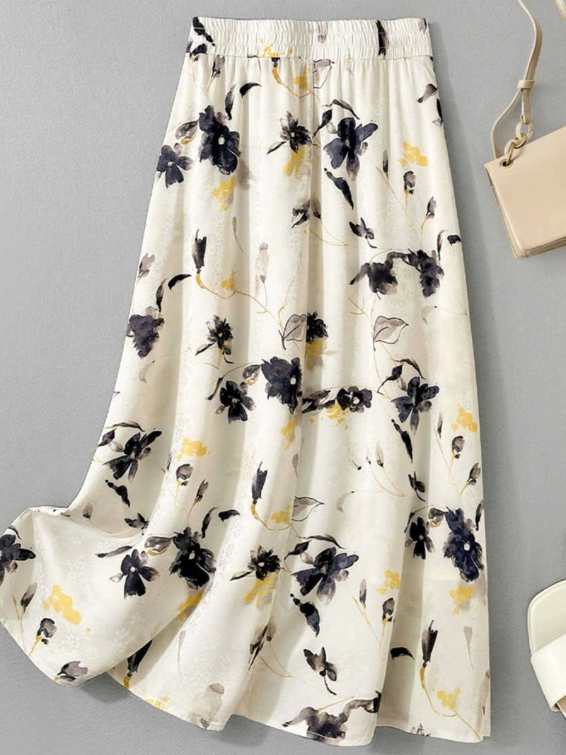 優雅氣質復古碎花半身裙