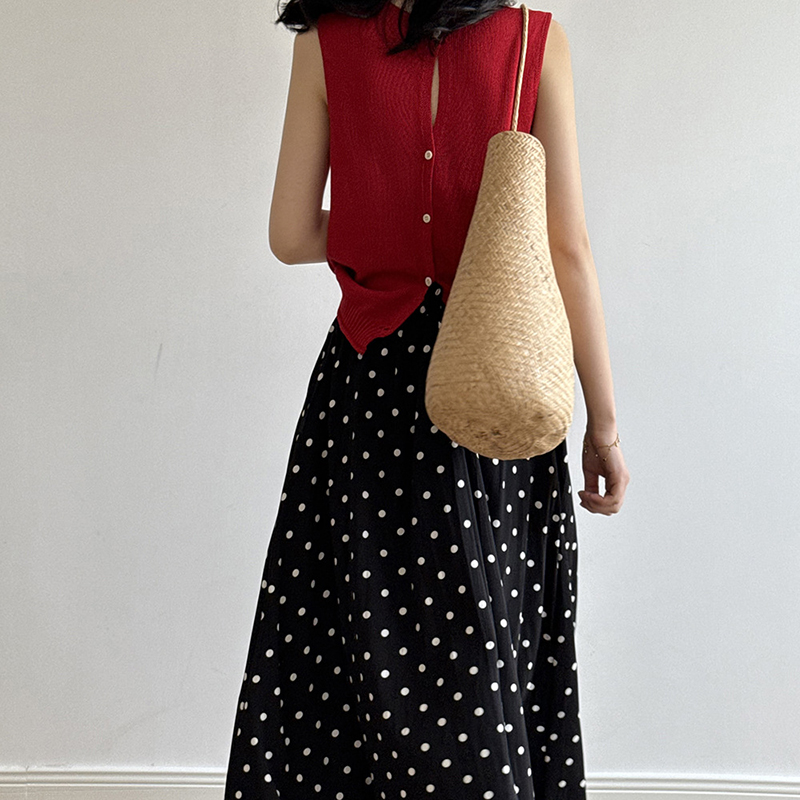 簡約亞麻寬鬆內搭針織背心（7色）