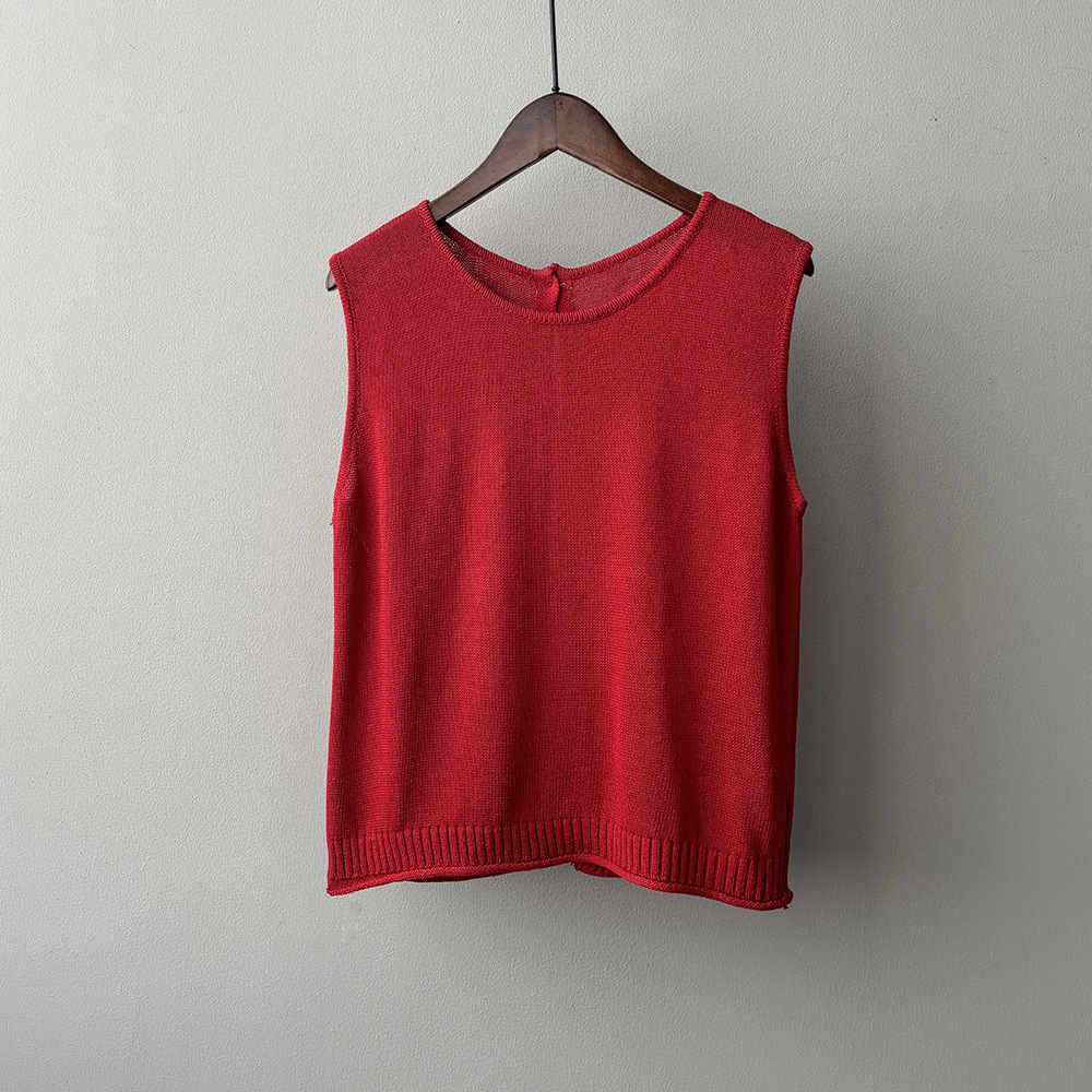 簡約亞麻寬鬆內搭針織背心（7色）