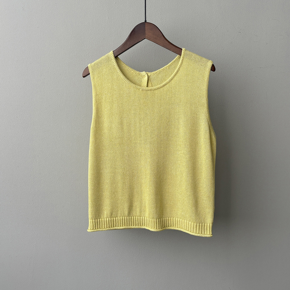 簡約亞麻寬鬆內搭針織背心（7色）