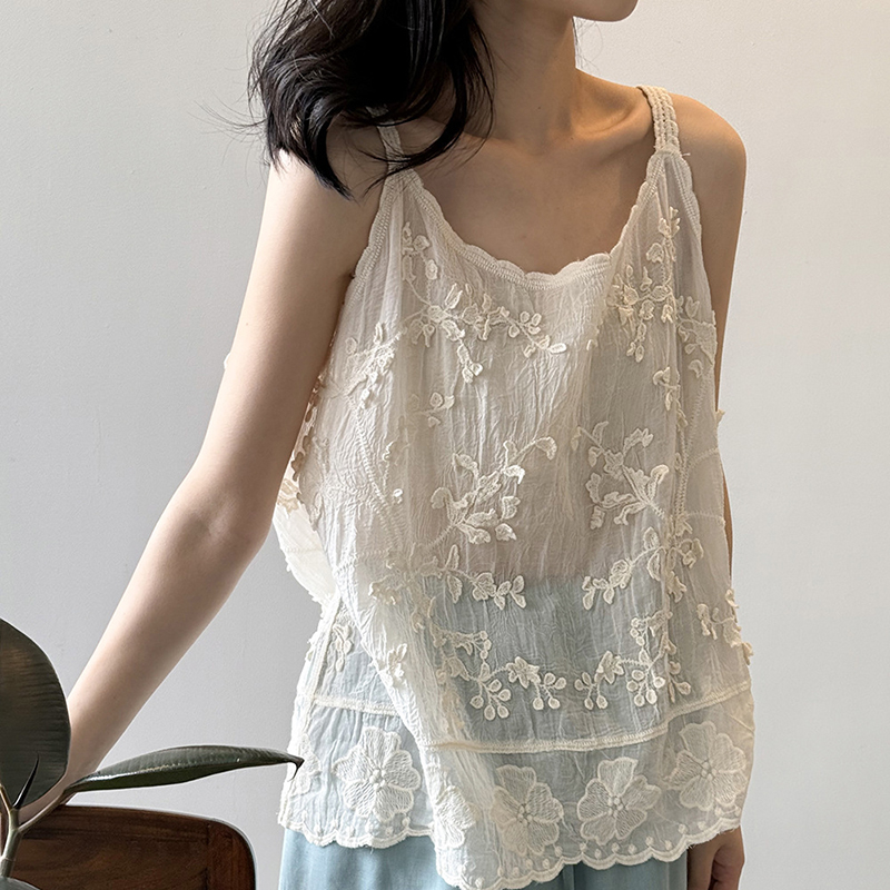 法式鏤空重工刺繡提花蕾絲吊帶