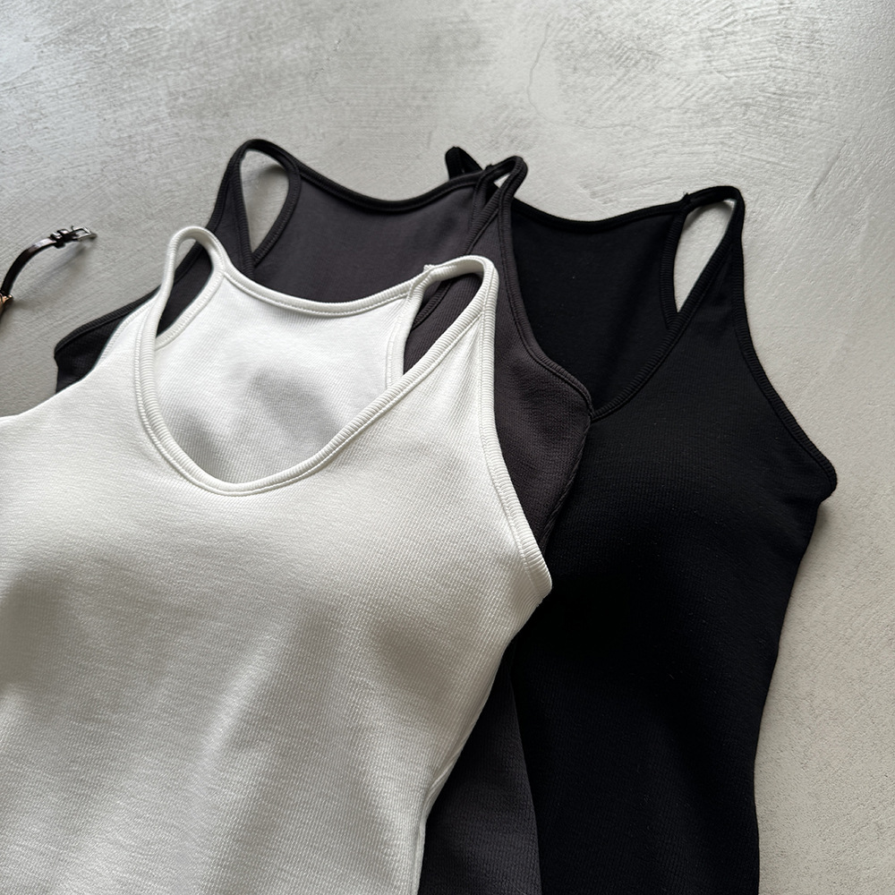 基礎百搭附胸墊內搭掛脖吊帶背心
