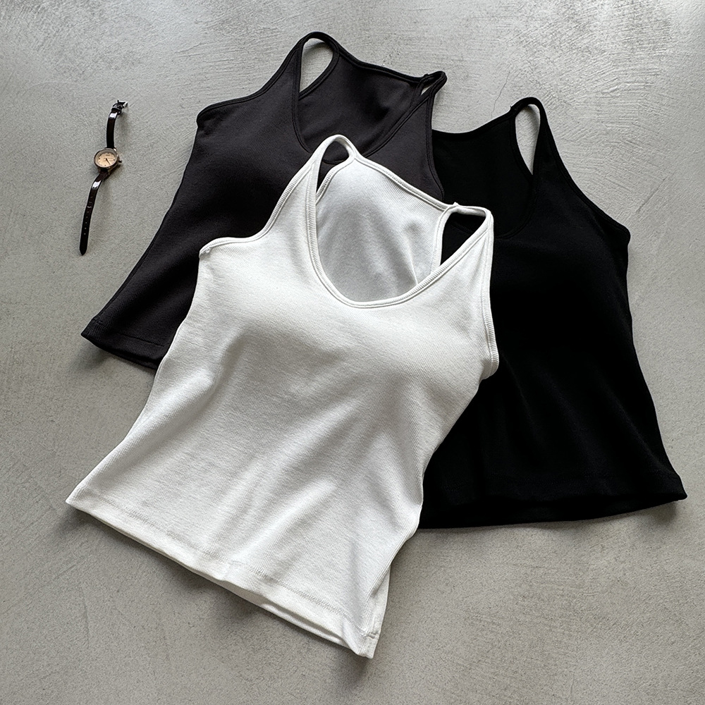 基礎百搭附胸墊內搭掛脖吊帶背心