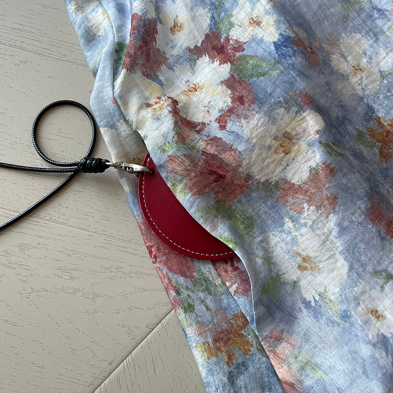 韓系絕美度假風印花背心洋裝