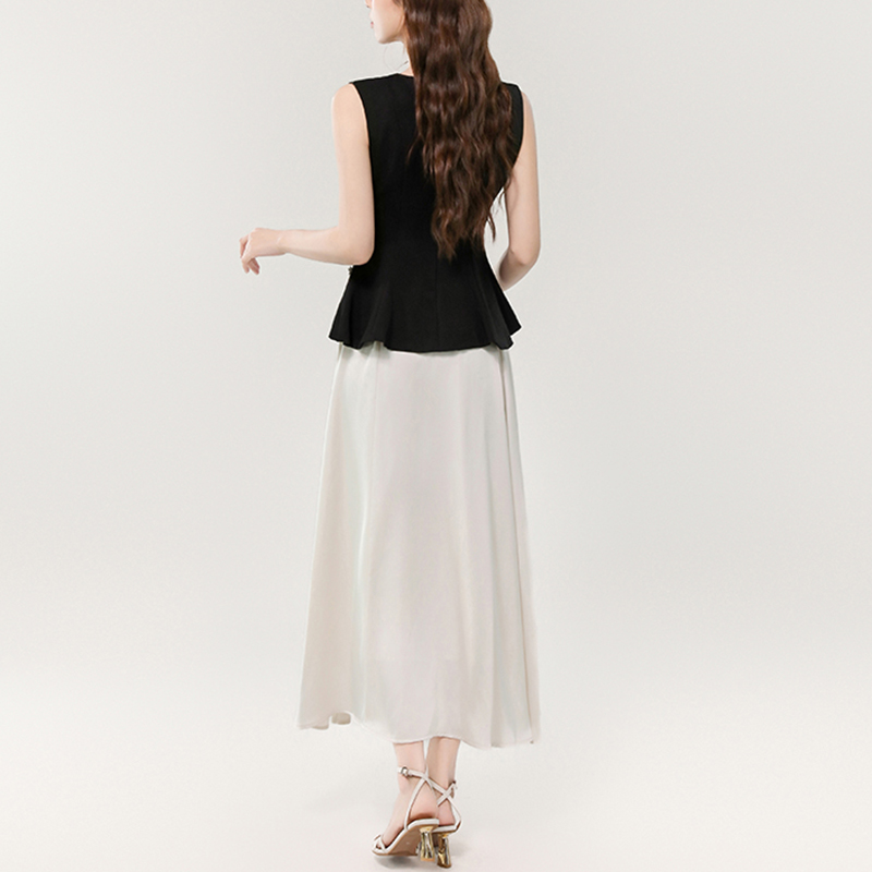 名媛氣質重工釘珠收腰顯瘦長兩款套裝裙