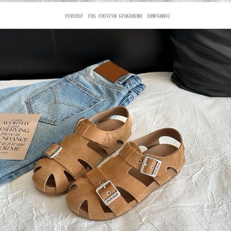 百搭厚底上班不累腳配裙子羅馬鞋（3色）