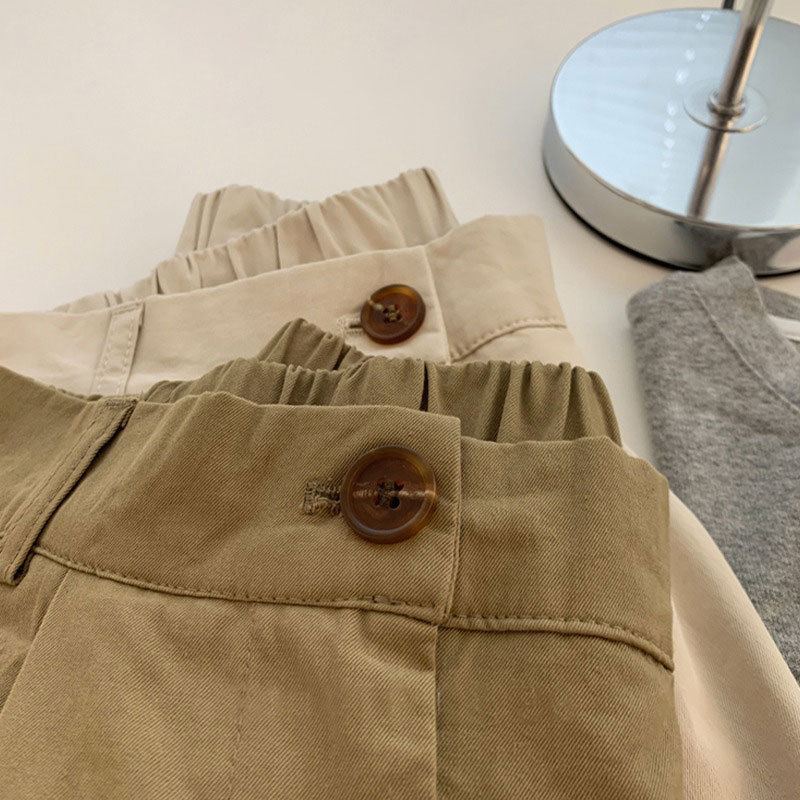 日系休閒工裝褲直筒褲九分哈倫褲