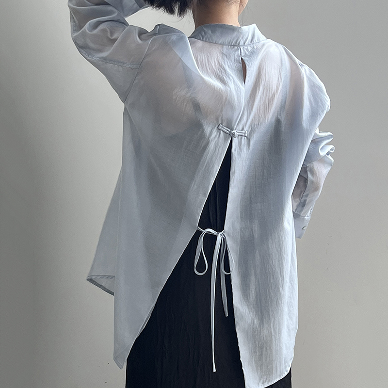 中式盤扣輕薄防曬襯衫(5色)