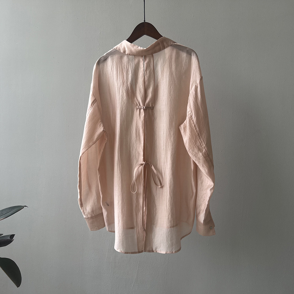 中式盤扣輕薄防曬襯衫(5色)