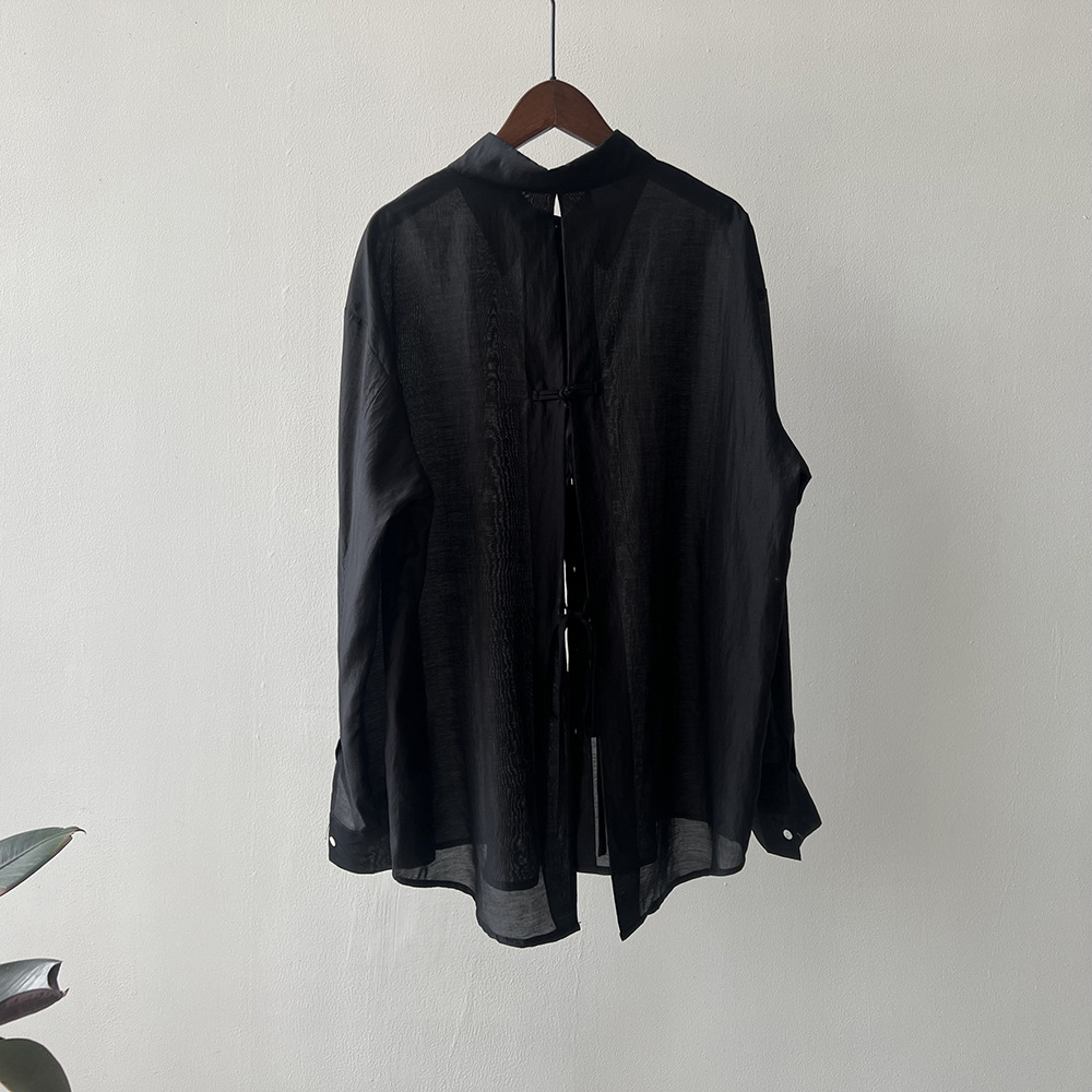 中式盤扣輕薄防曬襯衫(5色)