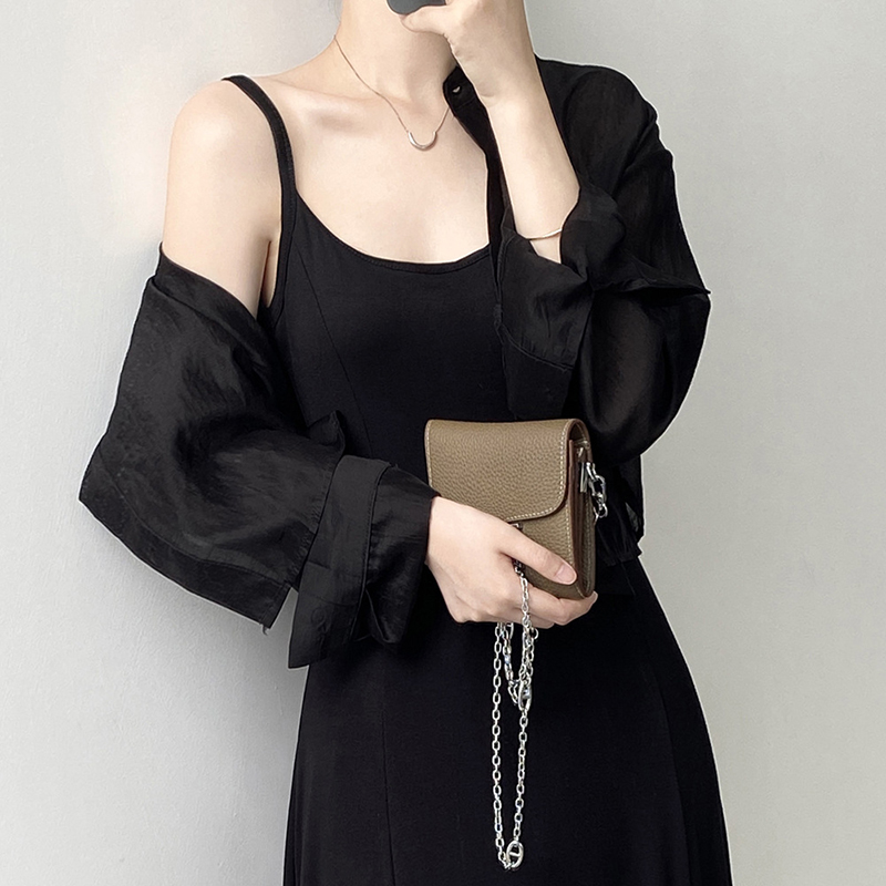 設計感短版背繫帶防曬襯衫（3色）