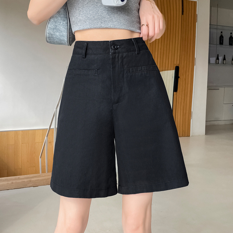 時尚通勤小個子棉麻工裝短褲（4色）