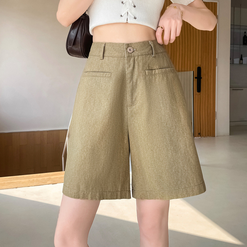時尚通勤小個子棉麻工裝短褲（4色）
