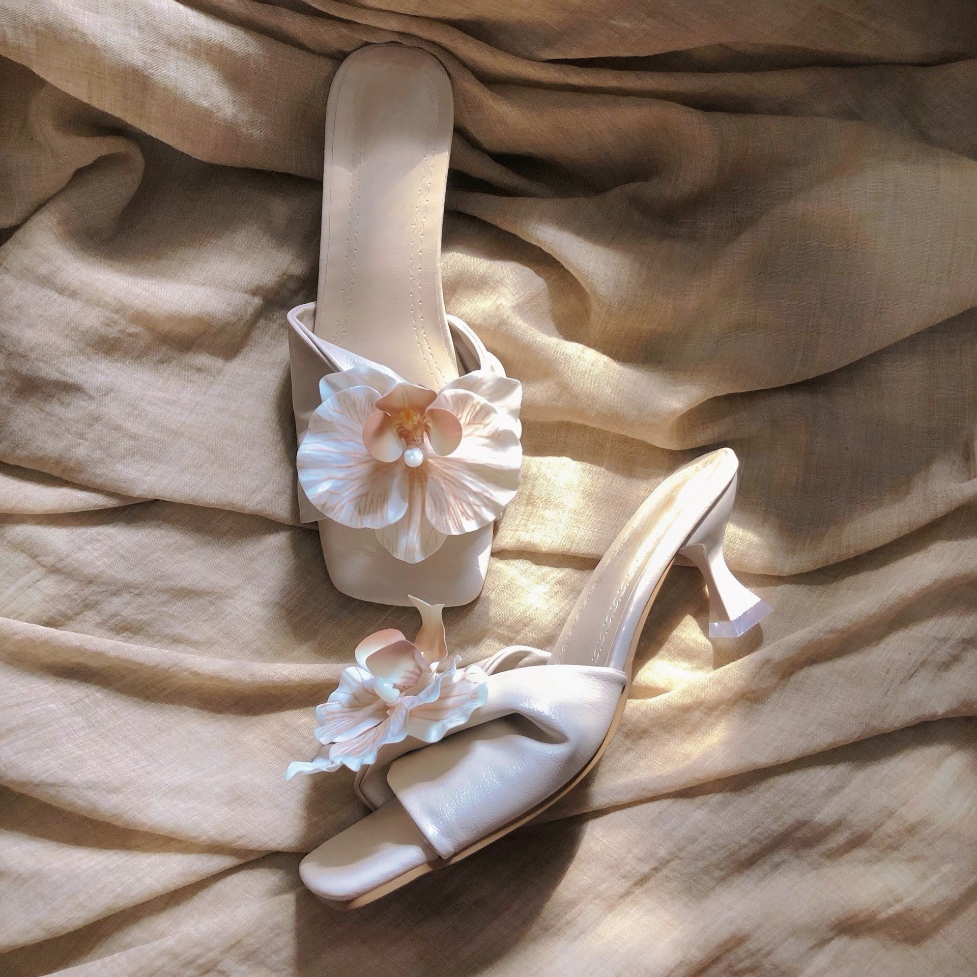 氣質溫柔仙女風蝴蝶細跟涼鞋