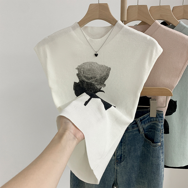 夏季薄款修身無袖坎肩上衣（4色）