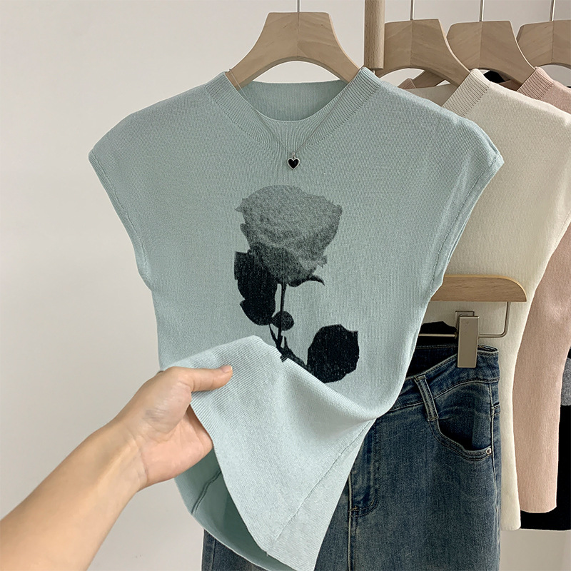 夏季薄款修身無袖坎肩上衣（4色）