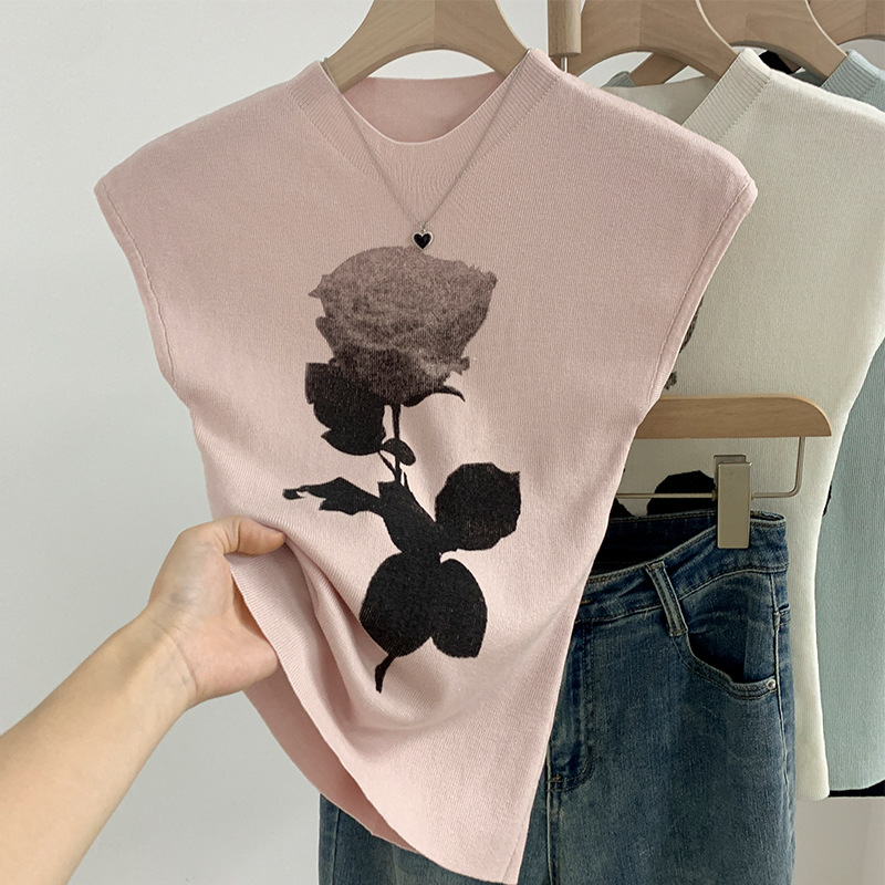 夏季薄款修身無袖坎肩上衣（4色）