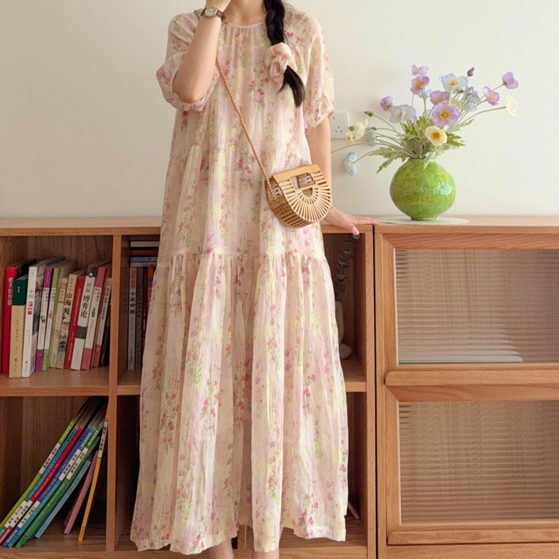 小清新碎花洋裝寬鬆顯瘦文藝森系洋裝