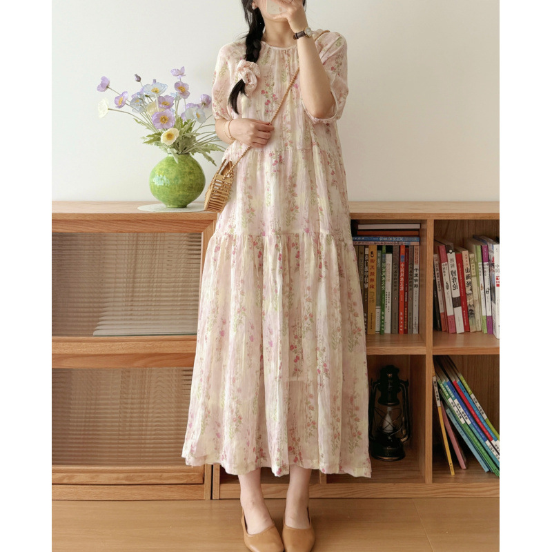 小清新碎花洋裝寬鬆顯瘦文藝森系洋裝