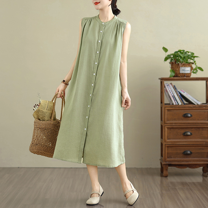 多皺褶設計藝術簡約襯衫洋裝(6色)