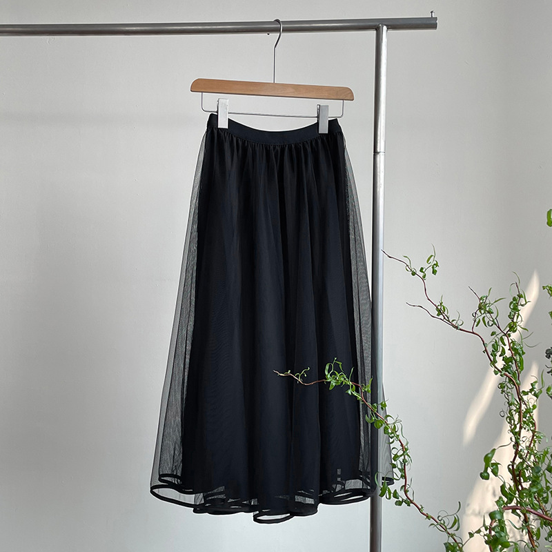 韓系甜美仙氣飄逸百褶紗裙