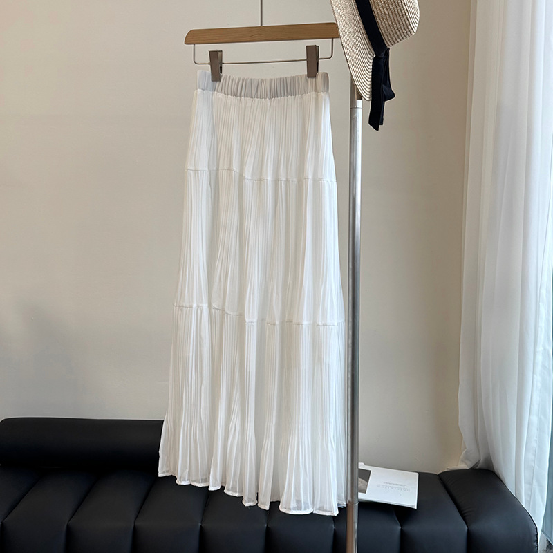 溫柔氛圍感大裙擺壓褶半身裙