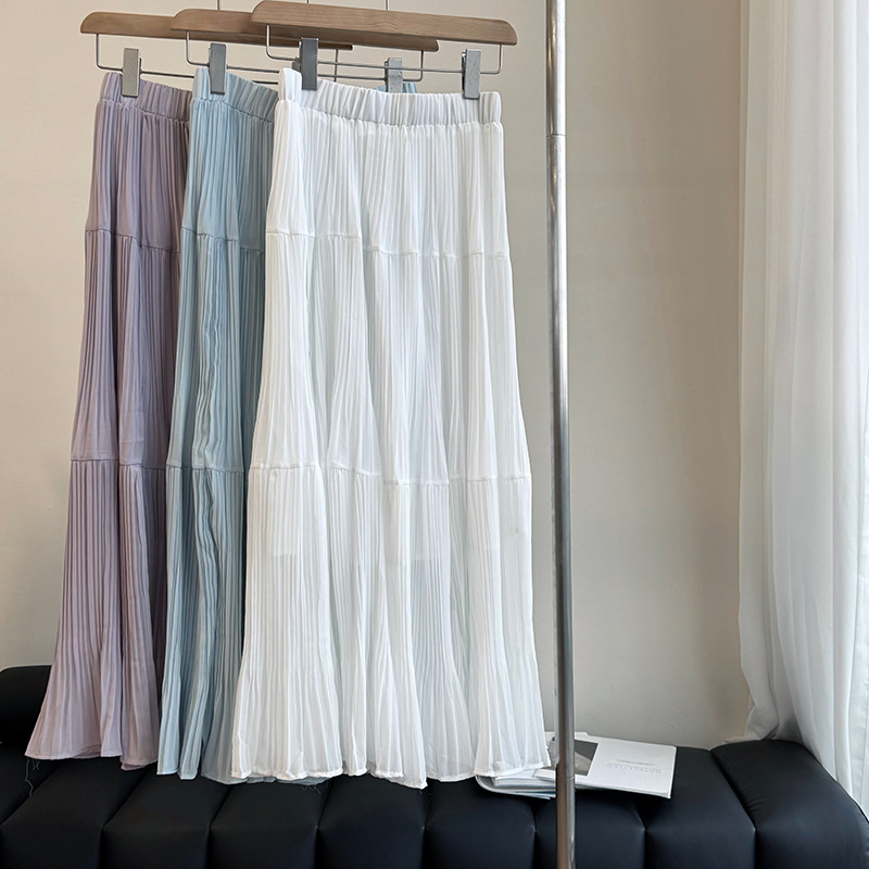 溫柔氛圍感大裙擺壓褶半身裙