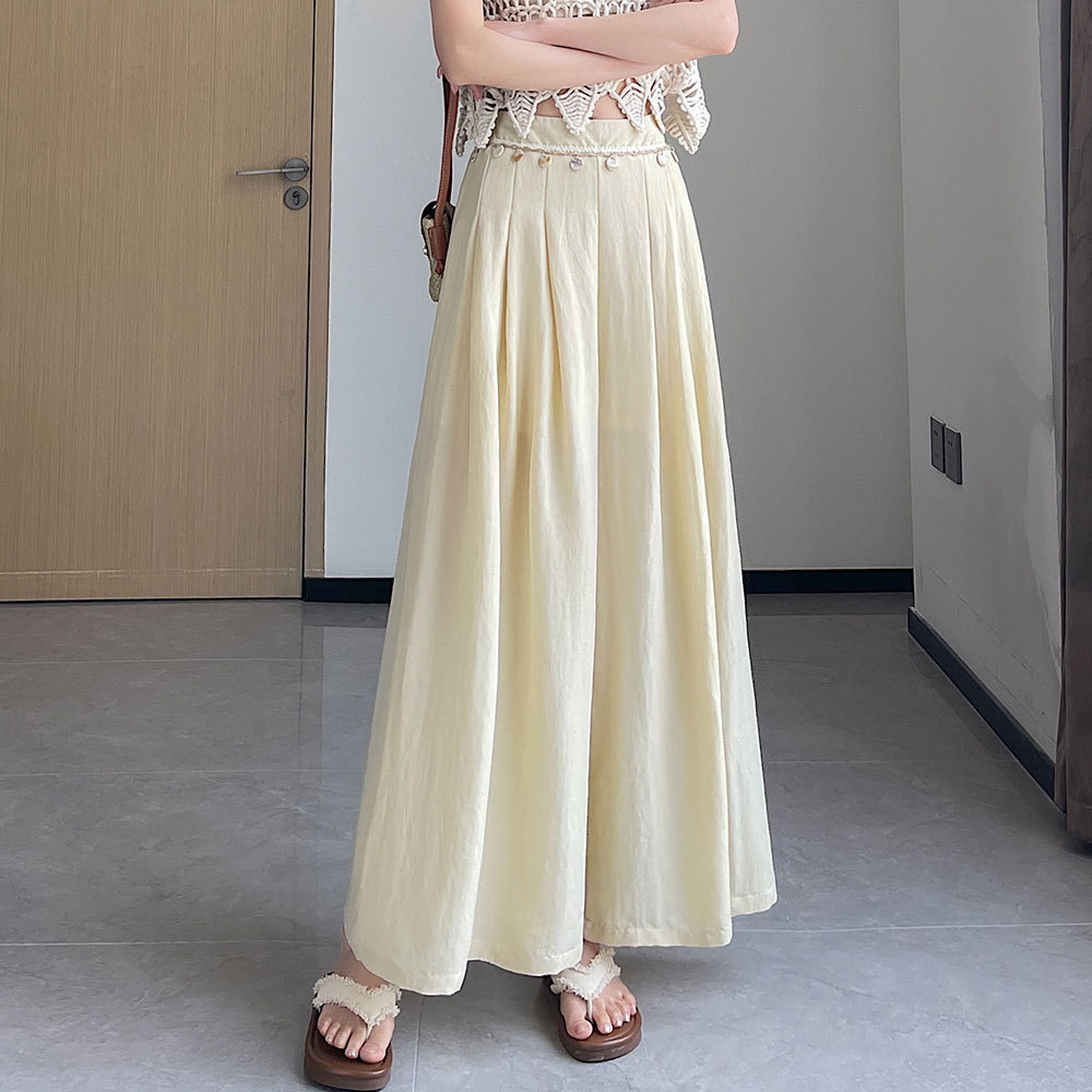 度假風流蘇拉鏈九分直筒休​​閒褲(3色)