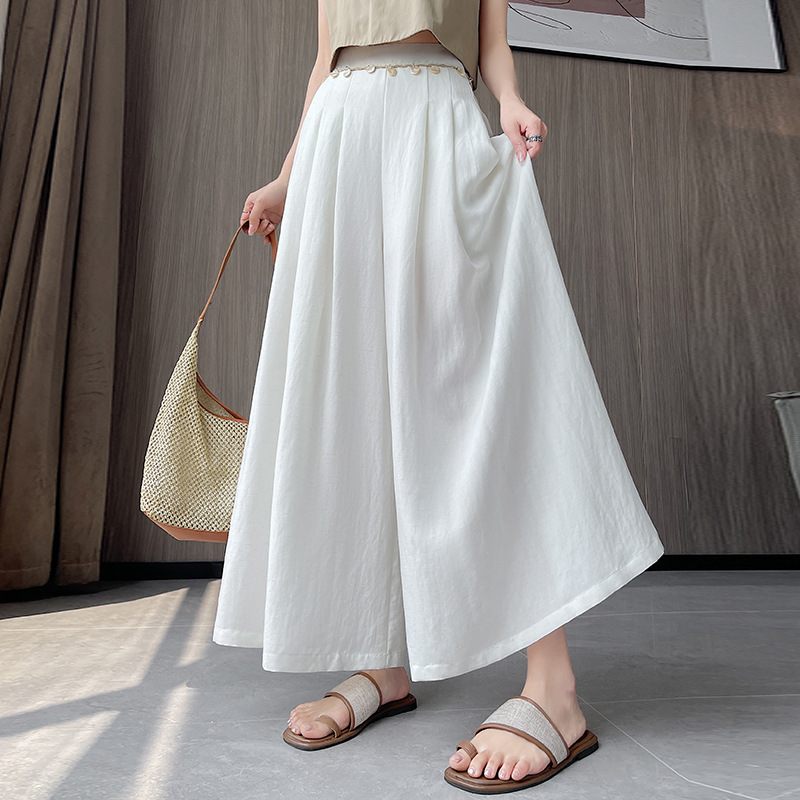 度假風流蘇拉鏈九分直筒休​​閒褲(3色)