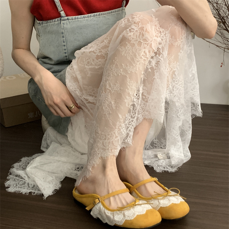 平底芭蕾風絲包頭半拖鞋(5色)