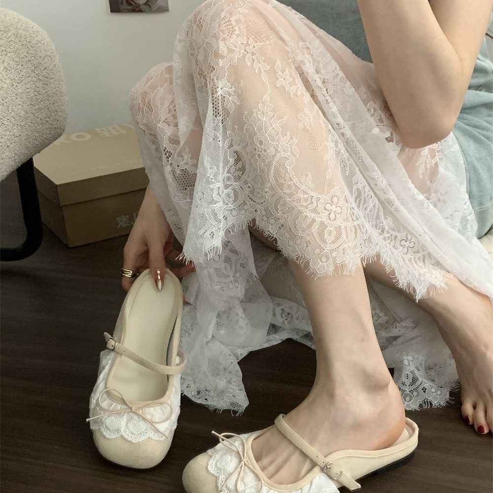 平底芭蕾風絲包頭半拖鞋(5色)