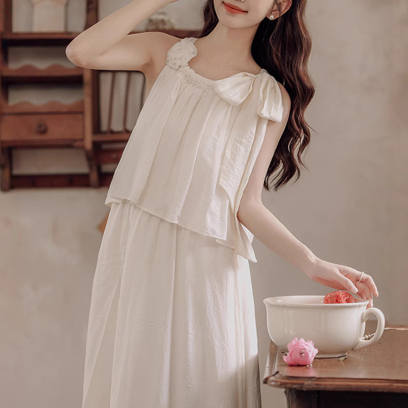 減齡可愛假兩件无袖洋裝