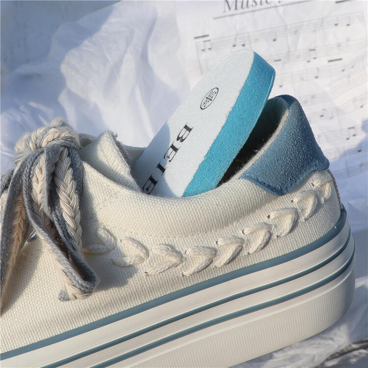 撞色休閒低幫減齡帆布鞋（2色）