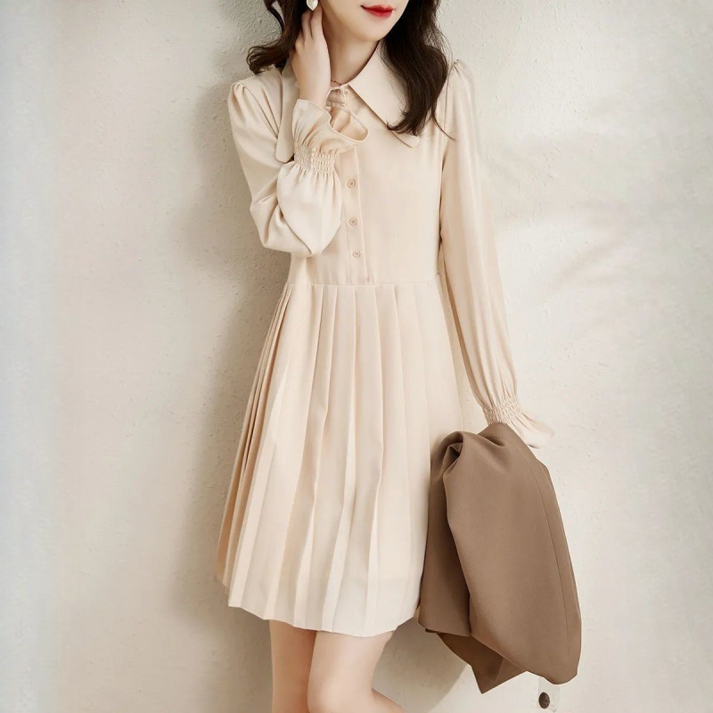 馬甲中長款長袖洋裝兩件套時尚套裝裙