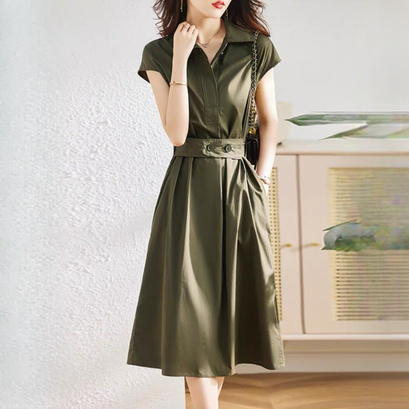 氣質收腰顯瘦別緻休閒通勤連衣裙
