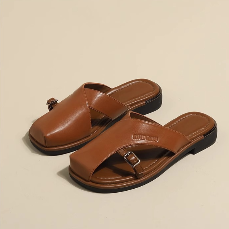 法式平底復古套趾涼拖鞋海灘涼鞋