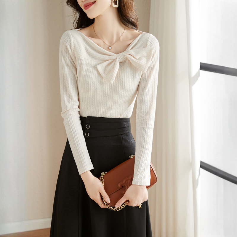 法式洋氣修身顯瘦打底衫上衣