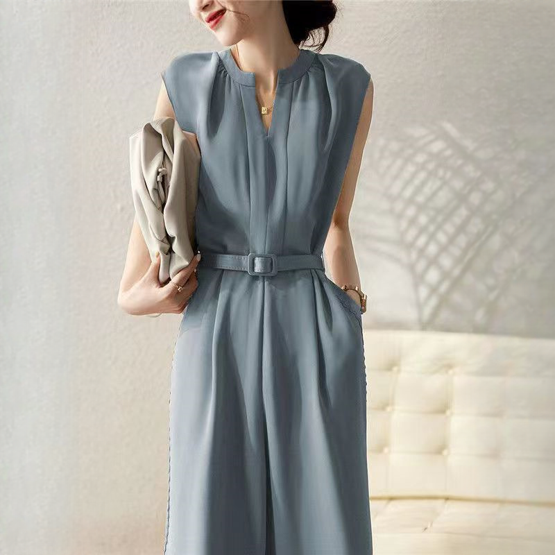 優雅純色減齡收腰顯瘦連體褲