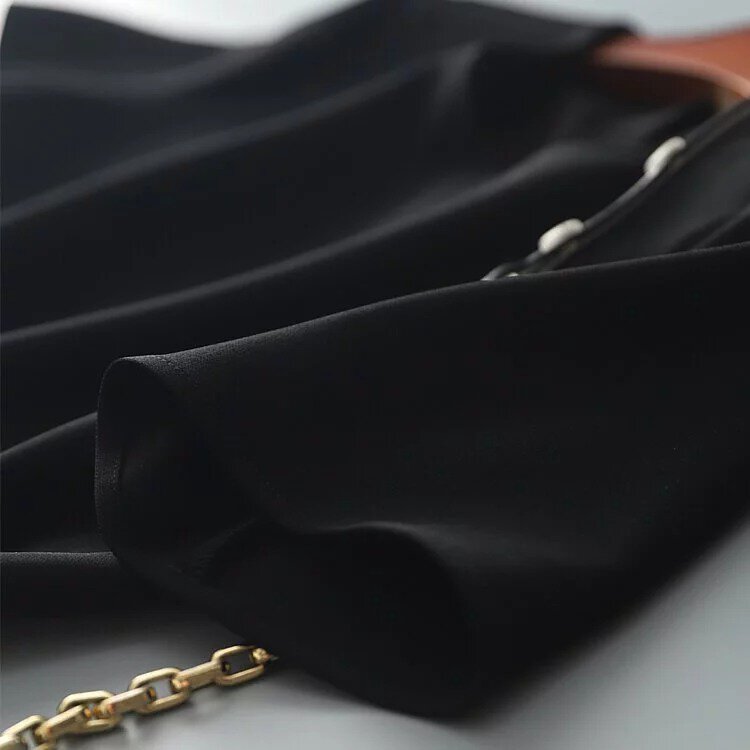 魚尾簡約休閒優雅氣質小黑裙