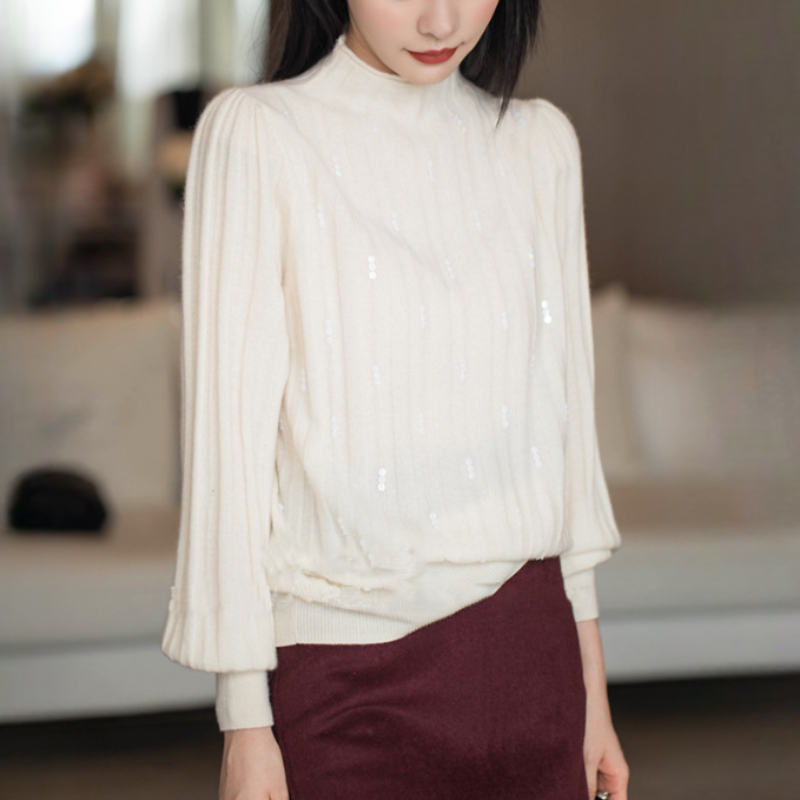 半高領針織衫氣質軟糯長袖打底上衣