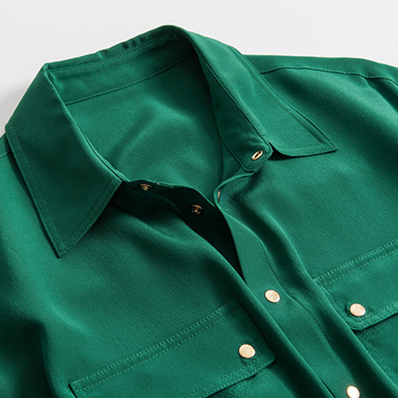 夏季職業通勤氣質桑蠶絲襯衫