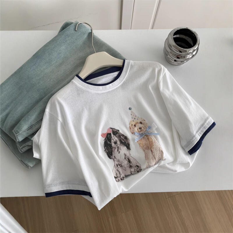 韓版減齡蝴蝶結小狗T卹（4色）