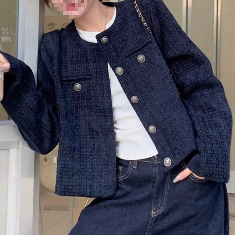 秋冬新款小香風夾棉外套