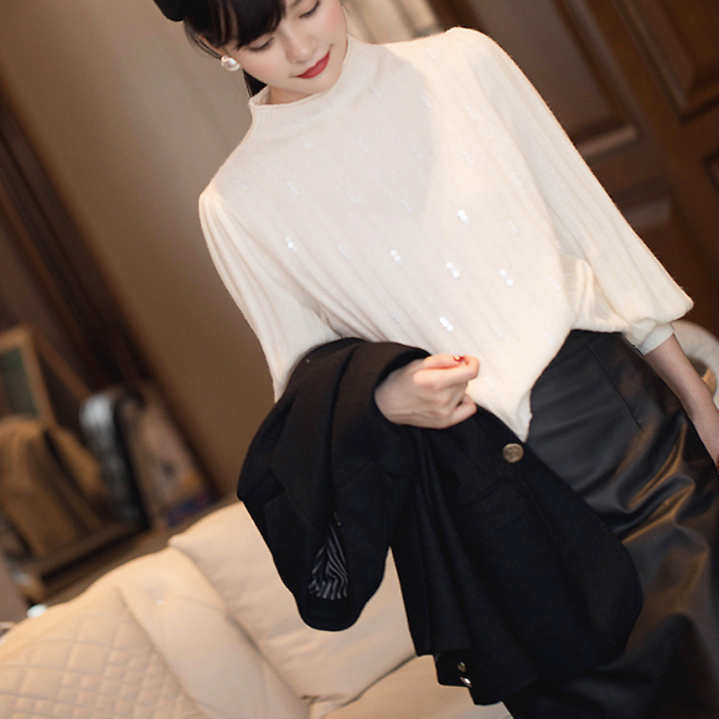 半高領針織衫氣質軟糯長袖打底上衣