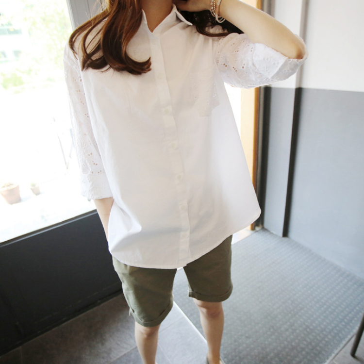 春夏新款韓版女士職業OL氣質鏤空襯衫