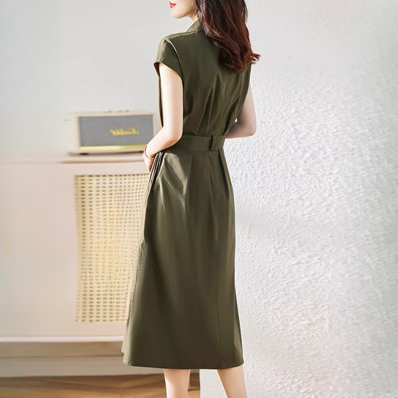氣質收腰顯瘦別緻休閒通勤連衣裙