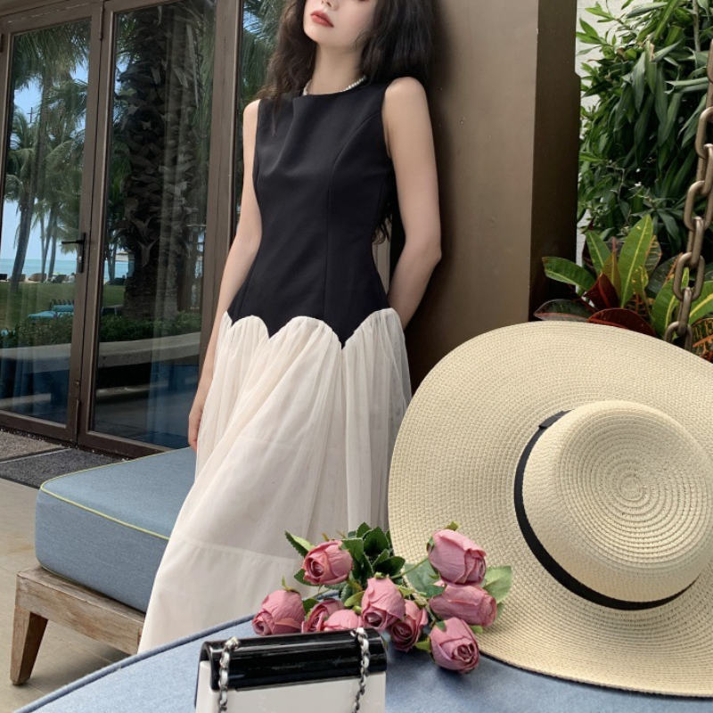 輕奢高級感氣質大裙擺女裝連衣裙