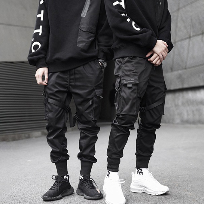 機能風休閒純色工裝褲