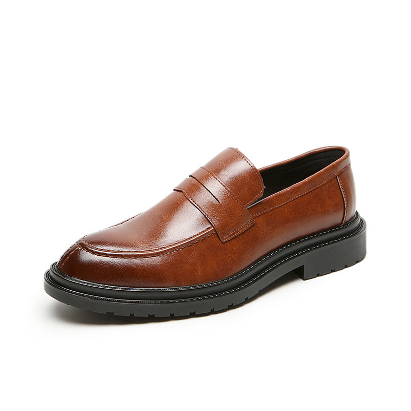 潮流英倫風商務透氣休閒樂福鞋